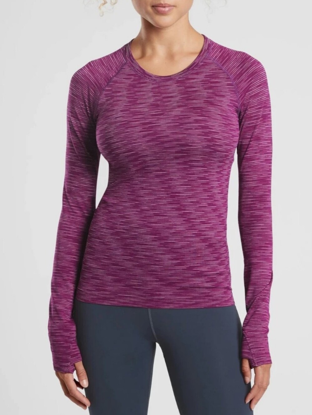 Athleta Momentum Top Spacedye Exotic Fuschia EUC